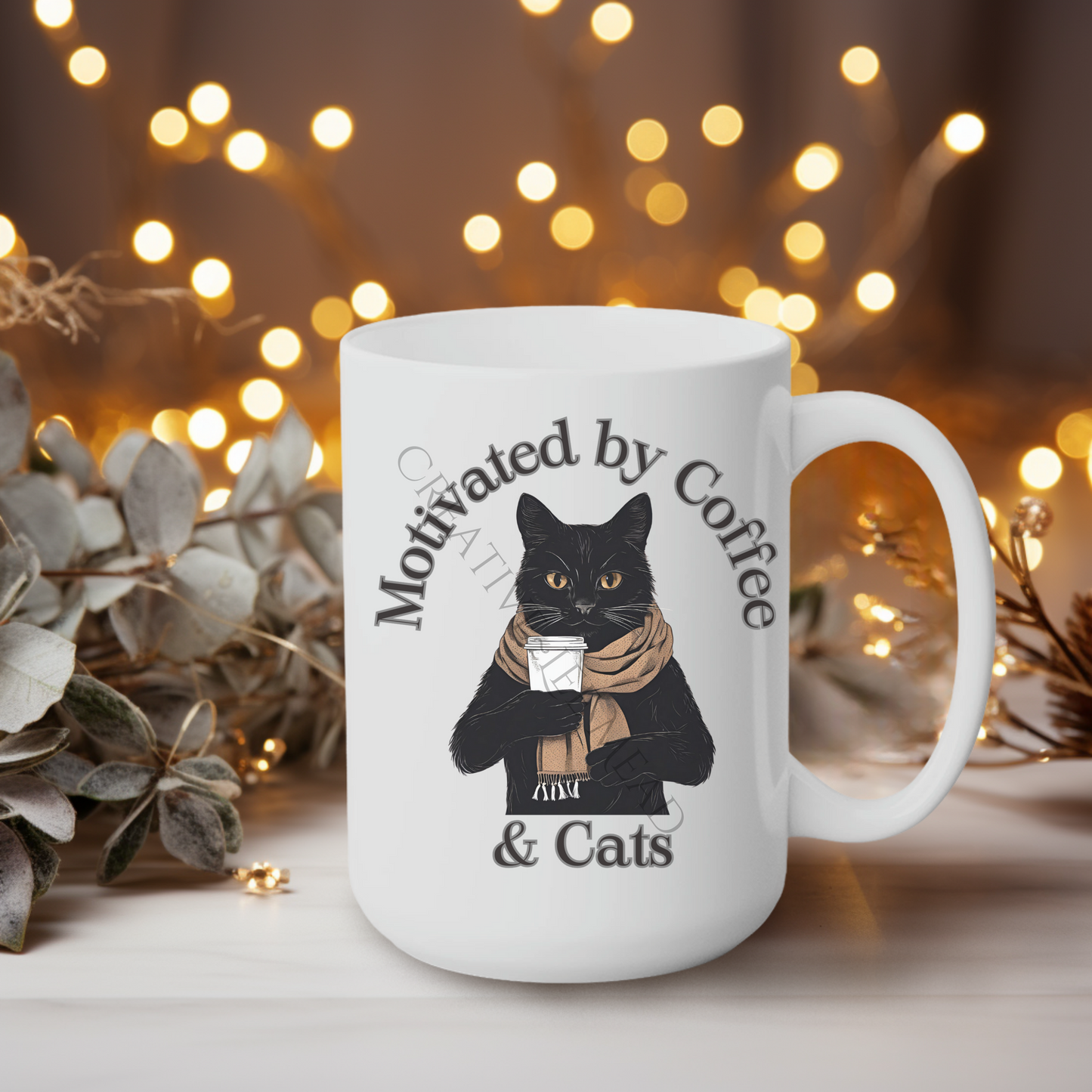 Motivated by Coffee & Cats 15oz Mug