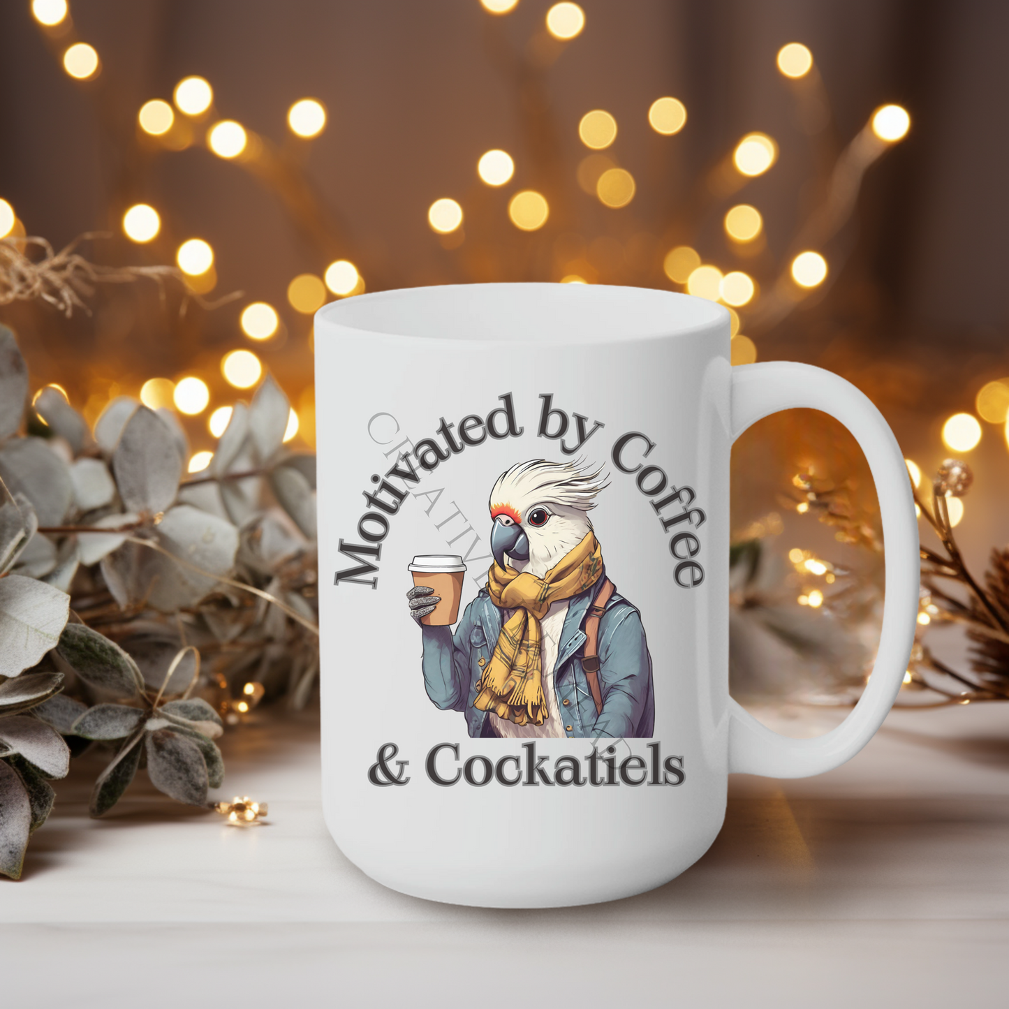 Motivated by Coffee & Cockatiels 15oz Mug