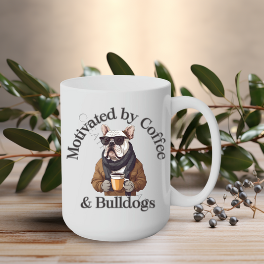 Motivated by Coffee & Bulldogs 15oz Mug