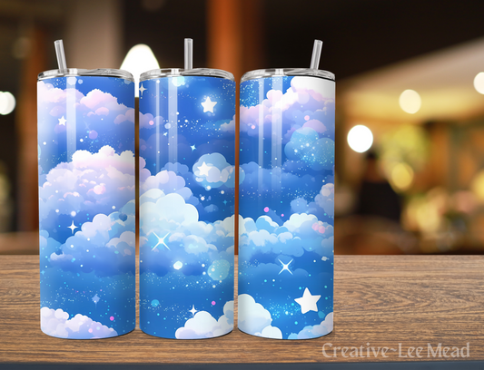 Pastel Clouds, Sky & Stars Celestial 20oz Tumbler