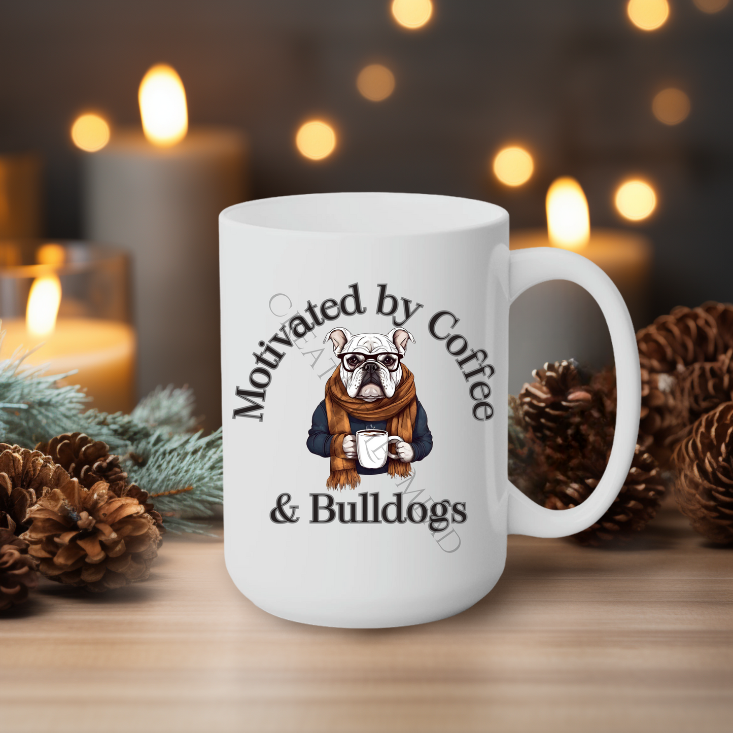 Motivated by Coffee & Bulldogs 15oz Mug