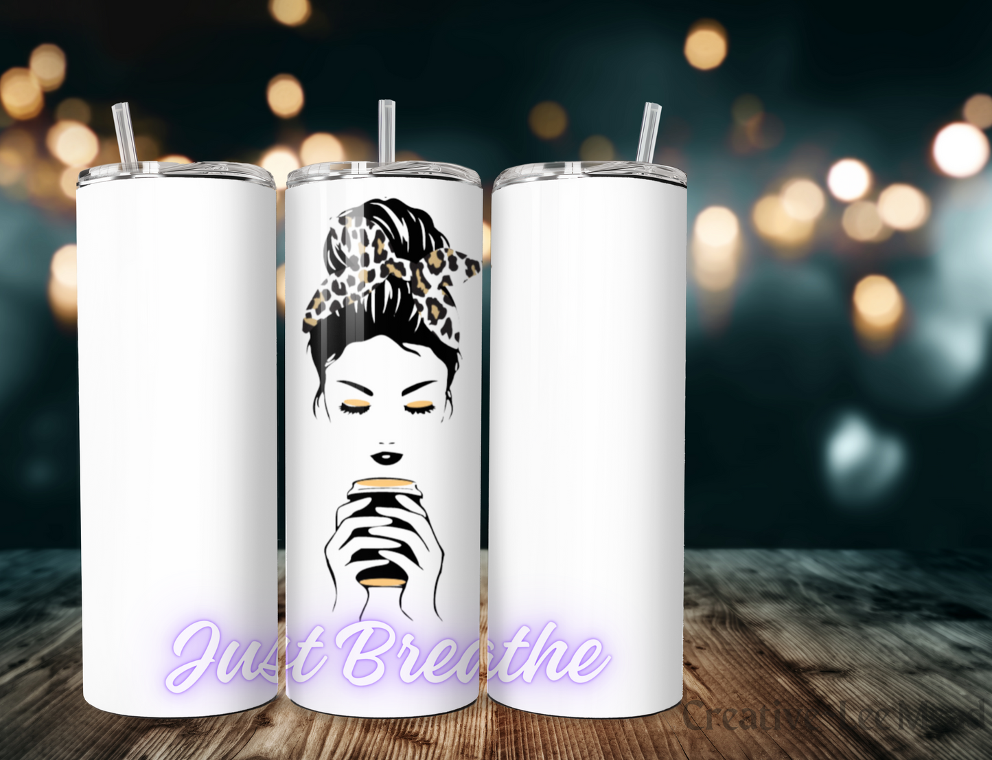 Messy Bun & Coffee Just Breathe 20oz Tumbler