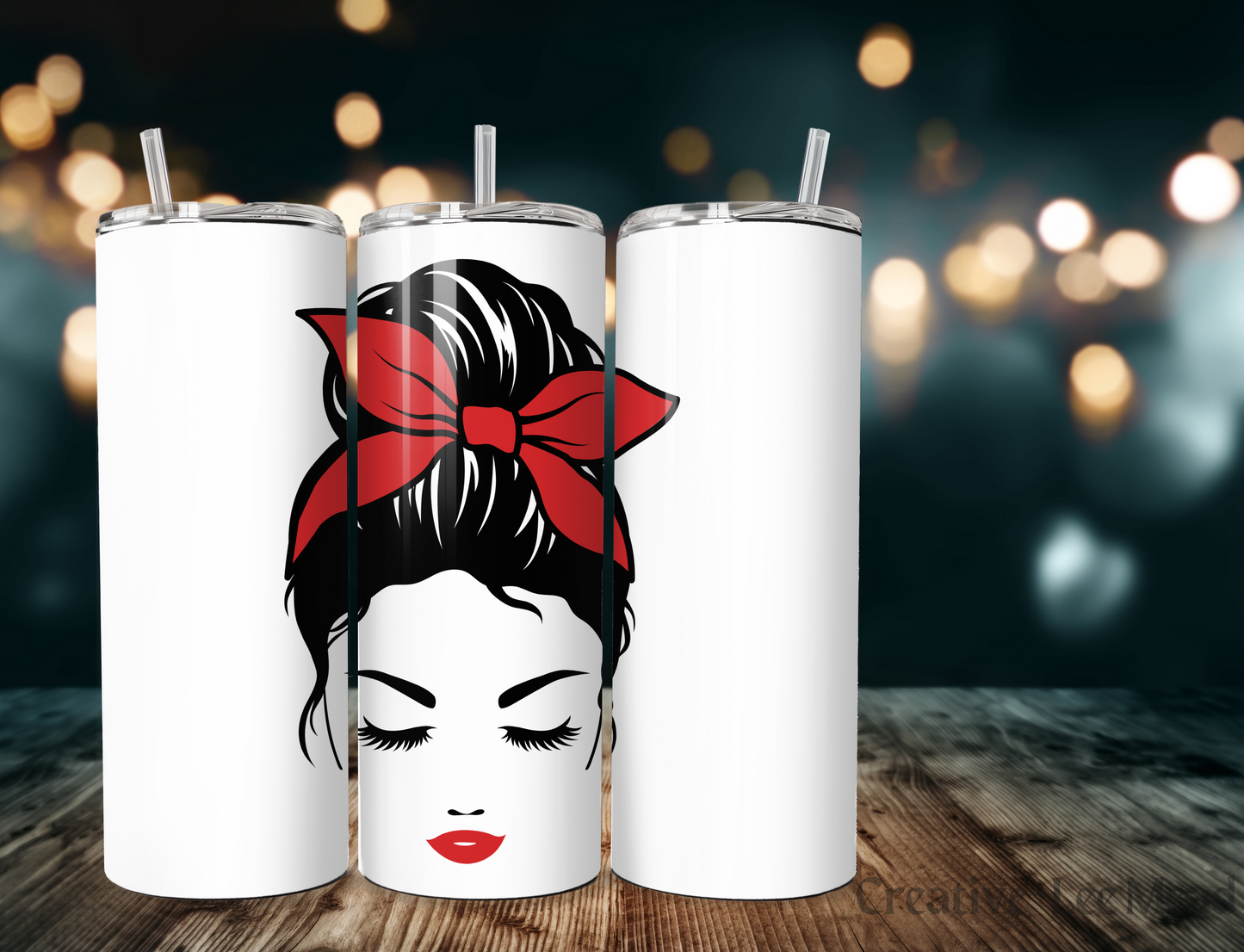 Messy Bun & Red Lipstick 20oz Tumbler