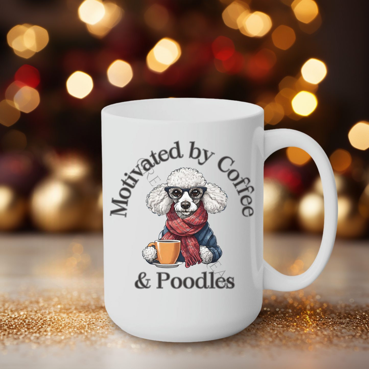 Motivated by Coffee & Poodles 15oz Mug