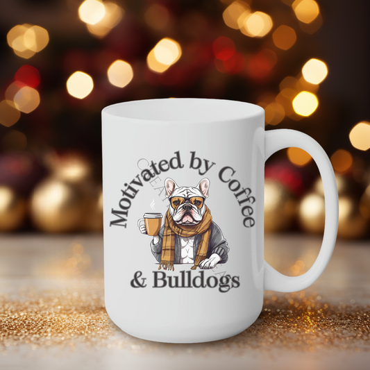 Motivated by Coffee & Bulldogs 15oz Mug