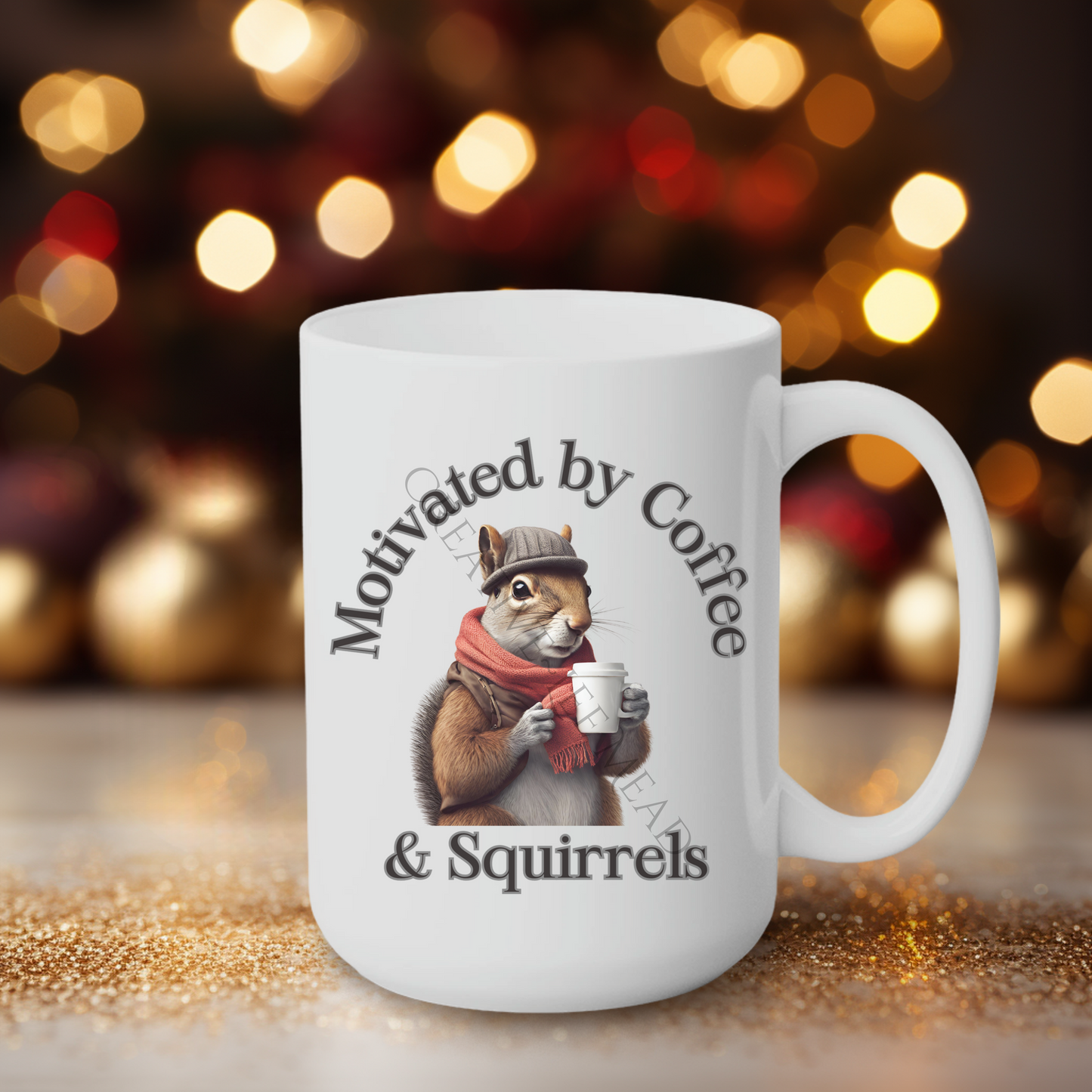 Motivated by Coffee & Squirrels 15oz Mug