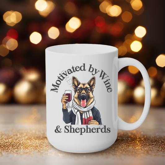 Motivated by Wine & Shepherds 15oz Mug