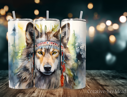 Tribal Wolf 20oz Tumbler