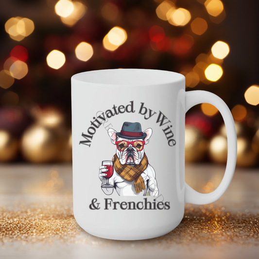 Motivated by Wine & Frenchies 15oz Mug