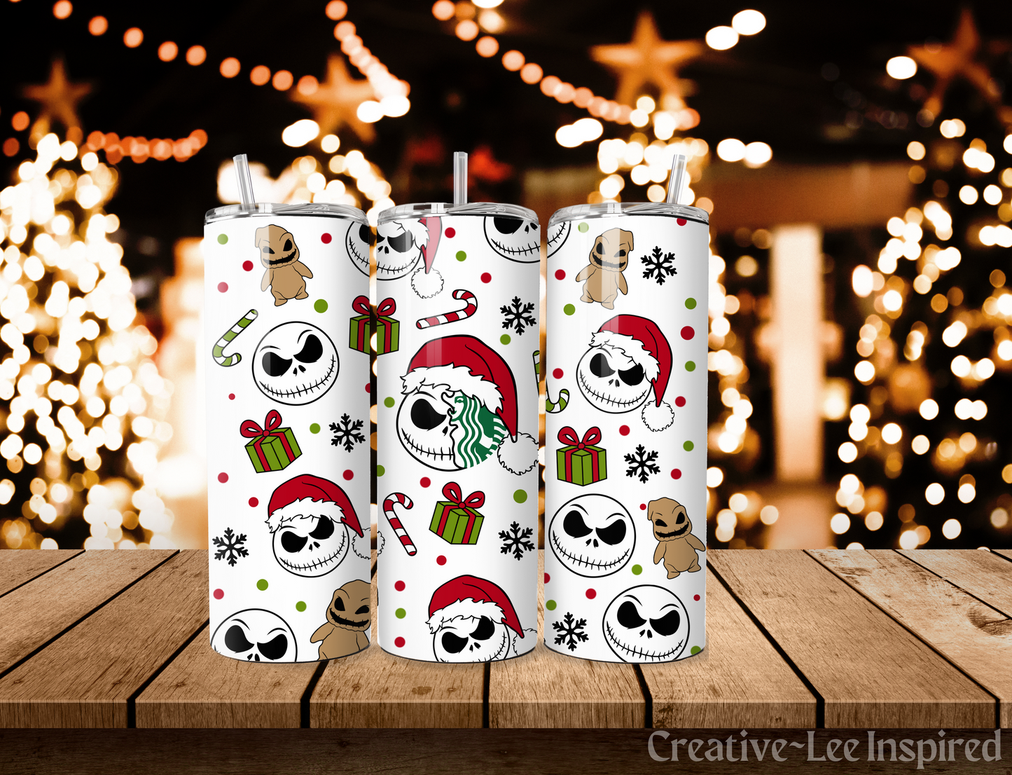 Holiday Movie Character Themed Christmas Tumbler with Lid and Metal Straw, Christmas Travel Cup