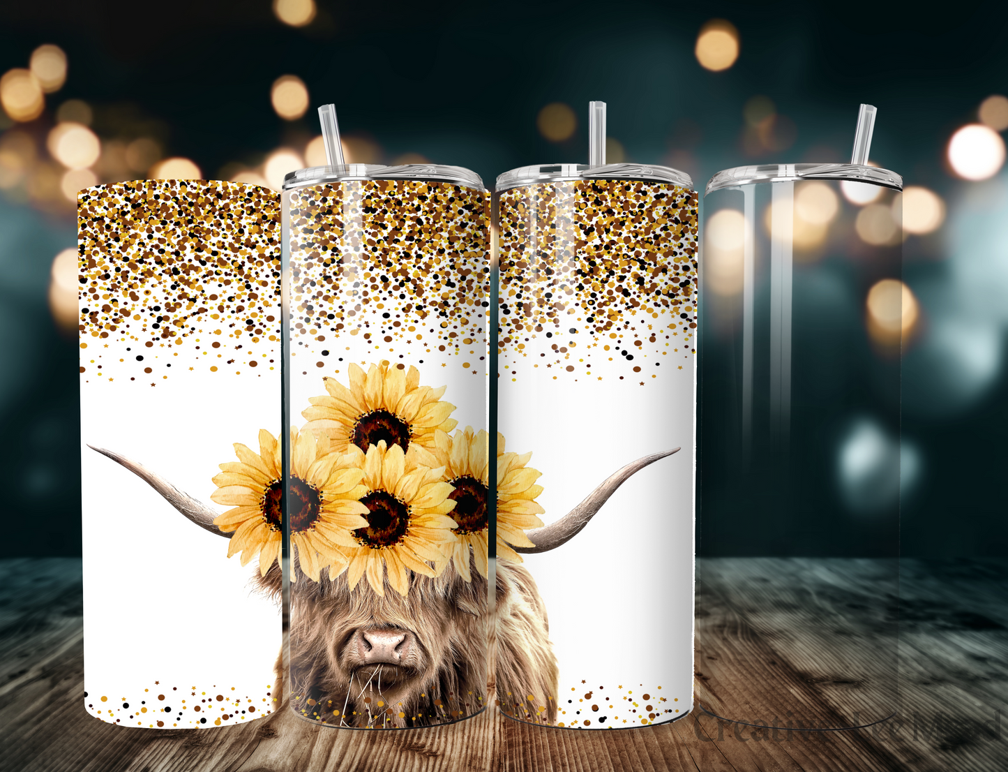 Highland Cow & Sunflowers 20oz Tumbler