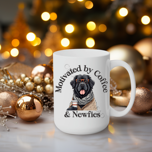 Motivated by Coffee & Newfies 15oz Mug