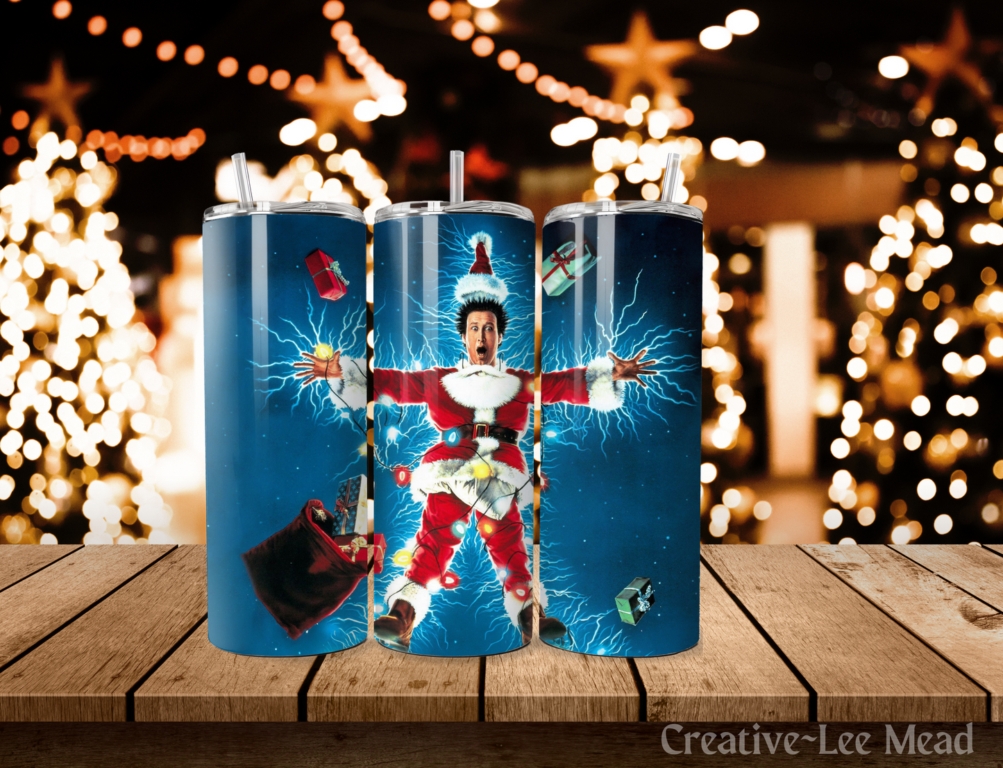 Christmas Movie Character Themed Christmas Tumbler with Lid and Metal Straw, Christmas Travel Cup