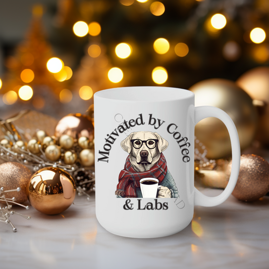 Motivated by Coffee & Labs 15oz Mug