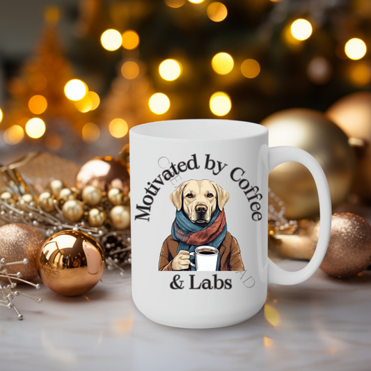 Motivated by Coffee & Labs 15oz Mug