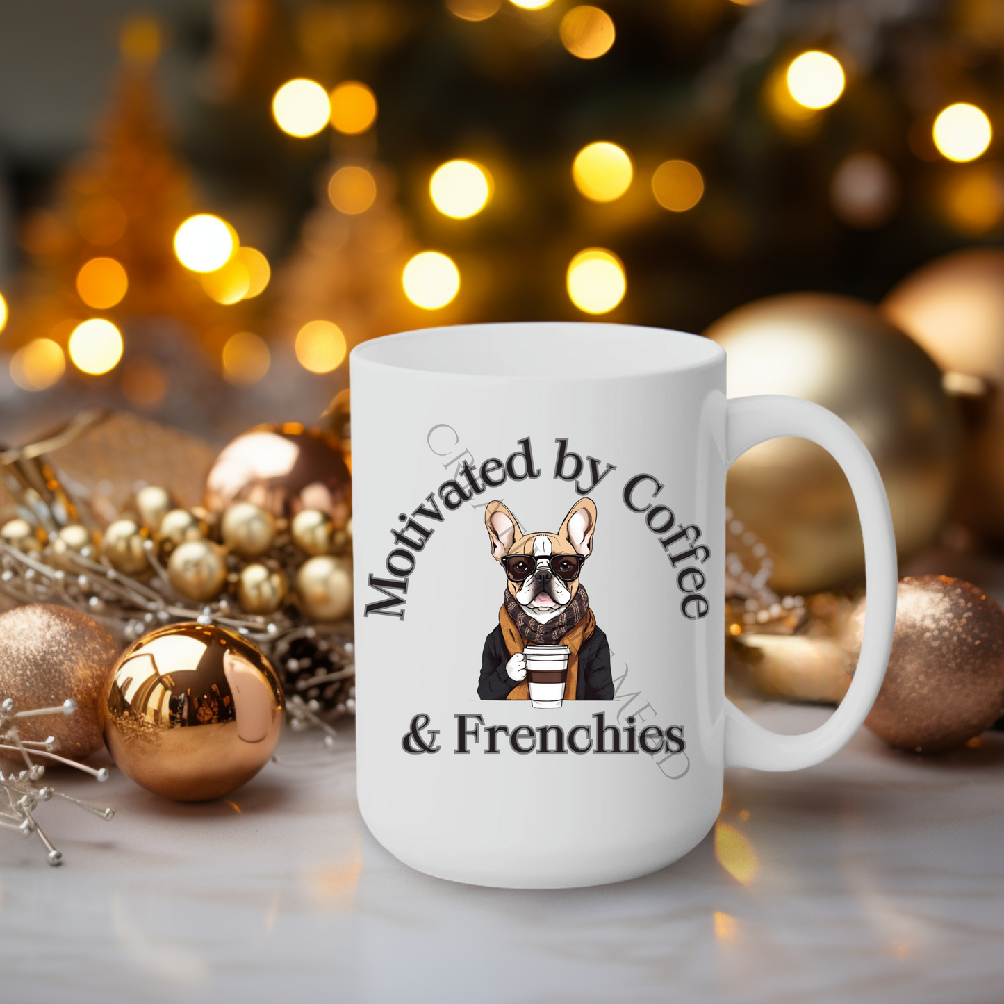 Motivated by Coffee & Frenchies 15oz Mug