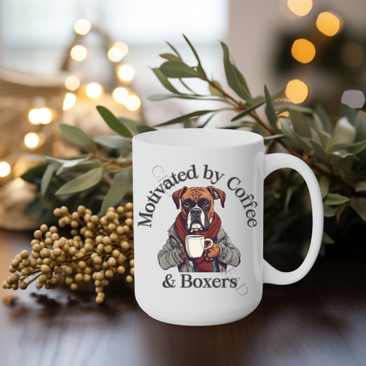 Motivated by Coffee & Boxers 15oz Mug