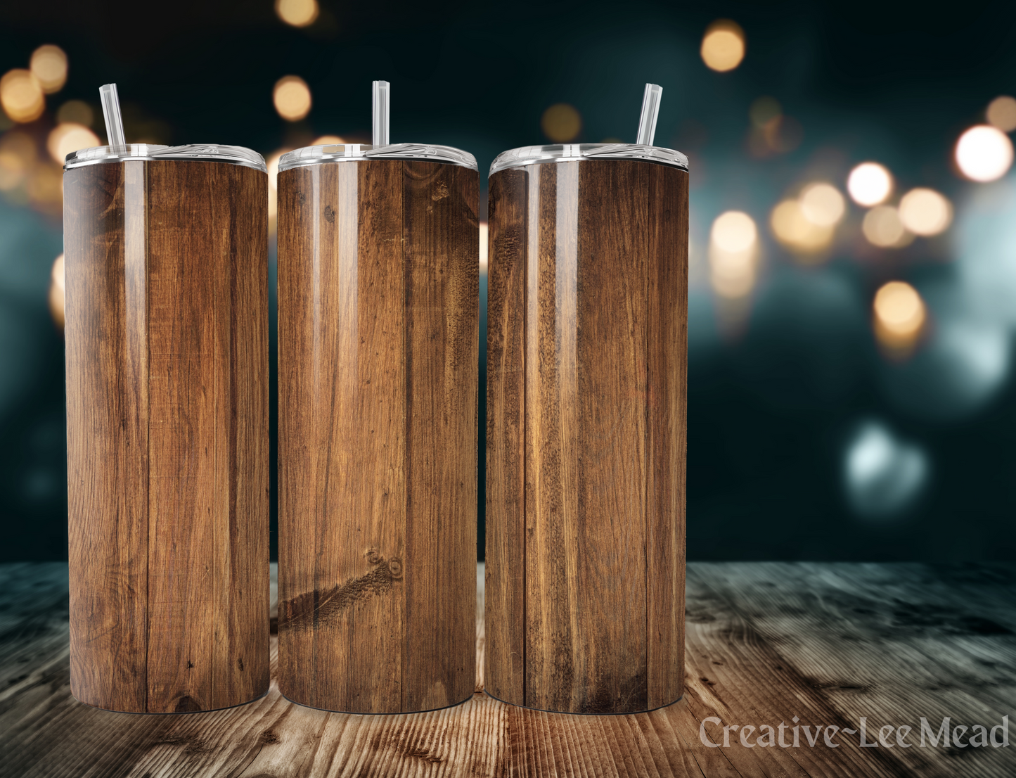 Faux Wood 20oz Tumbler