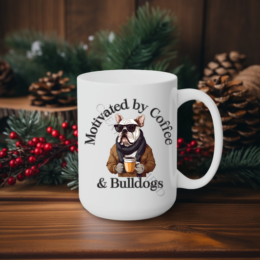 Motivated by Coffee & Bulldogs 15oz Mug