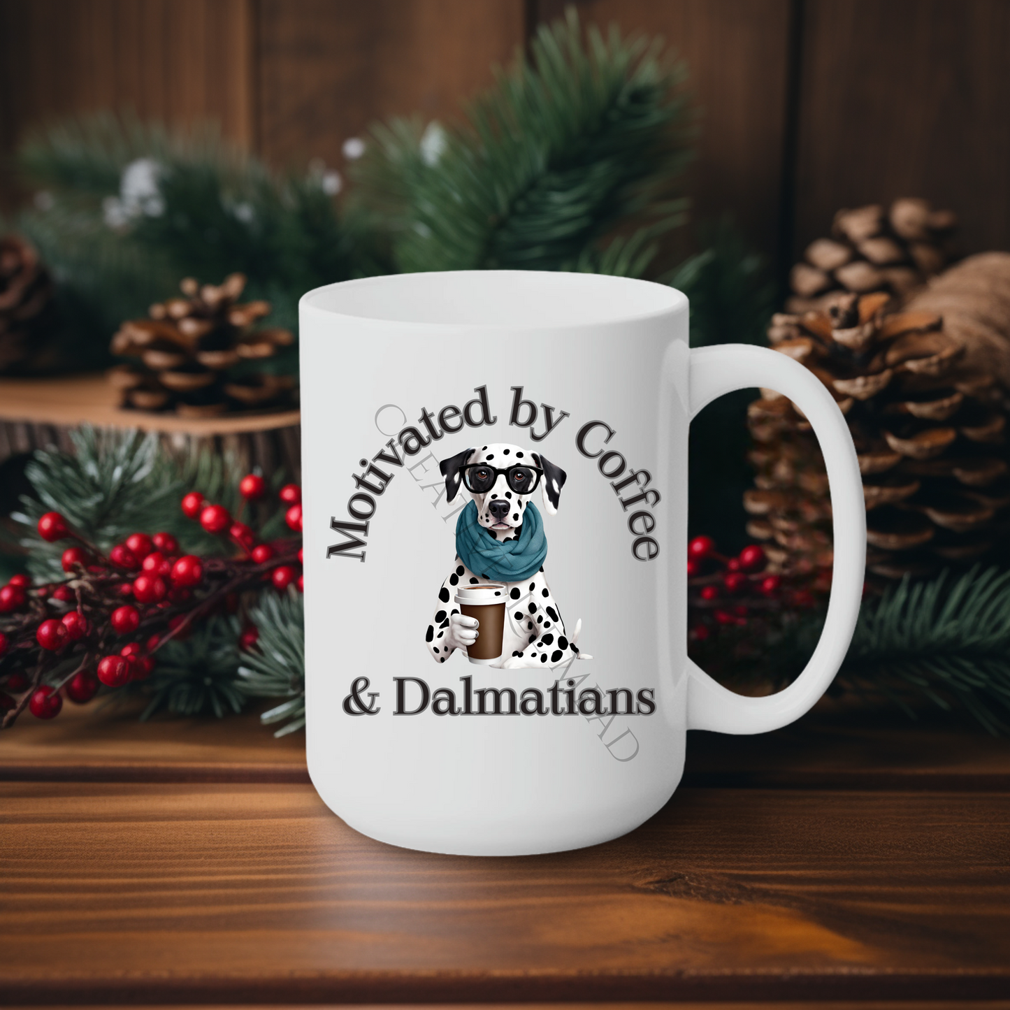 Motivated by Coffee & Dalmatians 15oz Mug