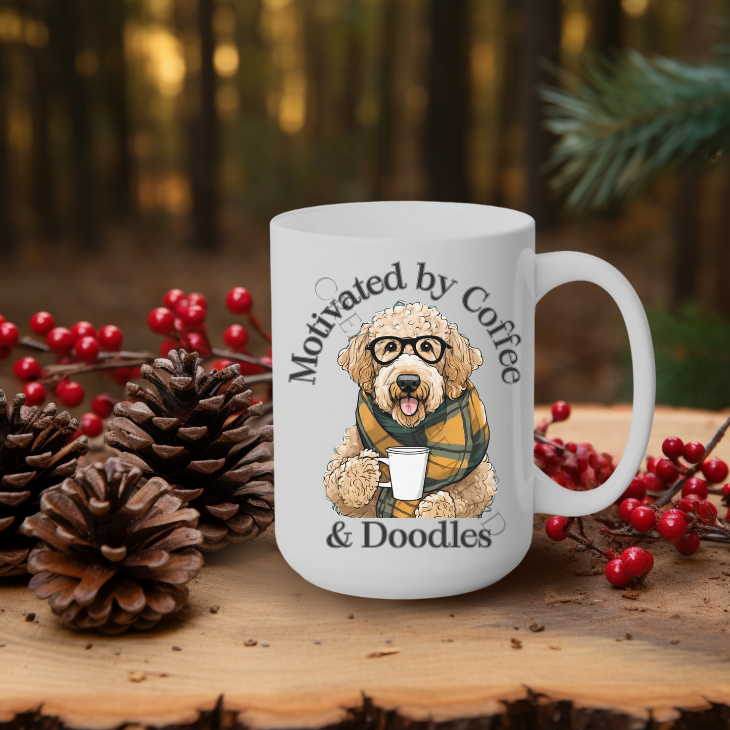 Motivated by Coffee & Doodles 15oz Mug