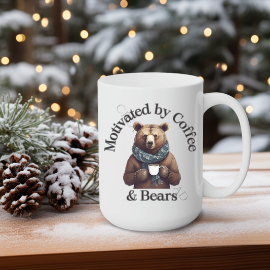 Motivated by Coffee & Bears 15oz Mug