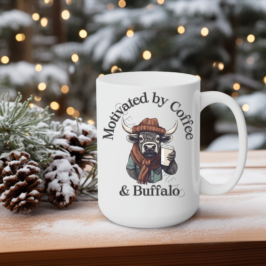 Motivated by Coffee & Buffalo 15oz Mug