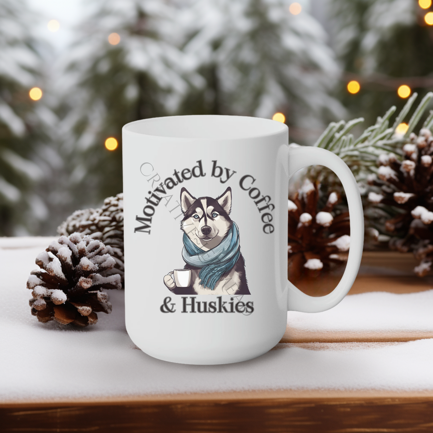 Motivated by Coffee & Huskies 15oz Mug