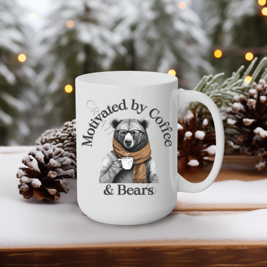 Motivated by Coffee & Bears 15oz Mug