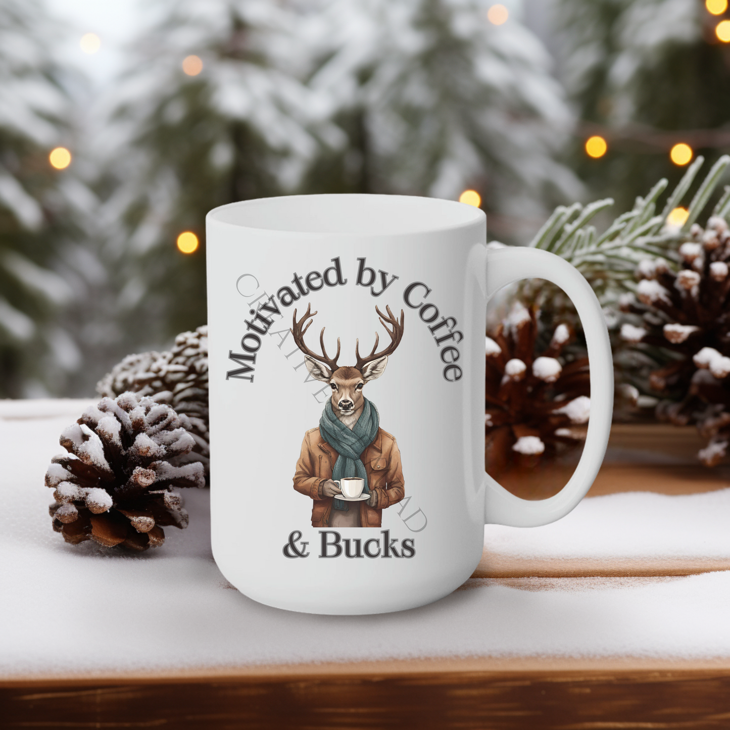 Motivated by Coffee & Bucks 15oz Mug