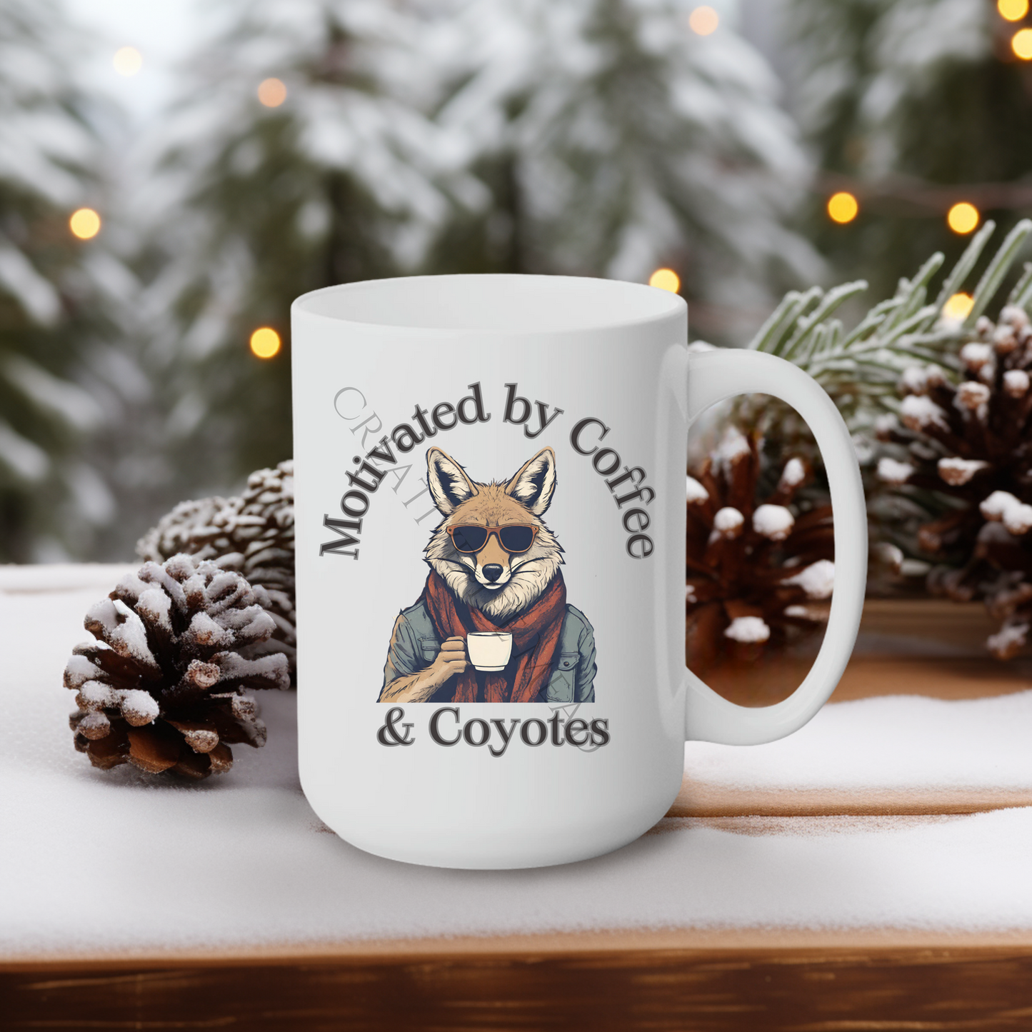 Motivated by Coffee & Coyotes 15oz Mug