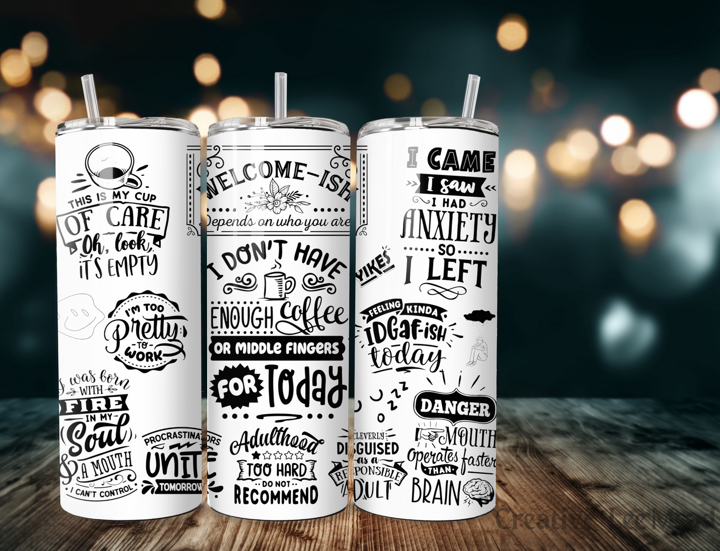 Sarcastic Quotes (White Background) 20oz Tumbler