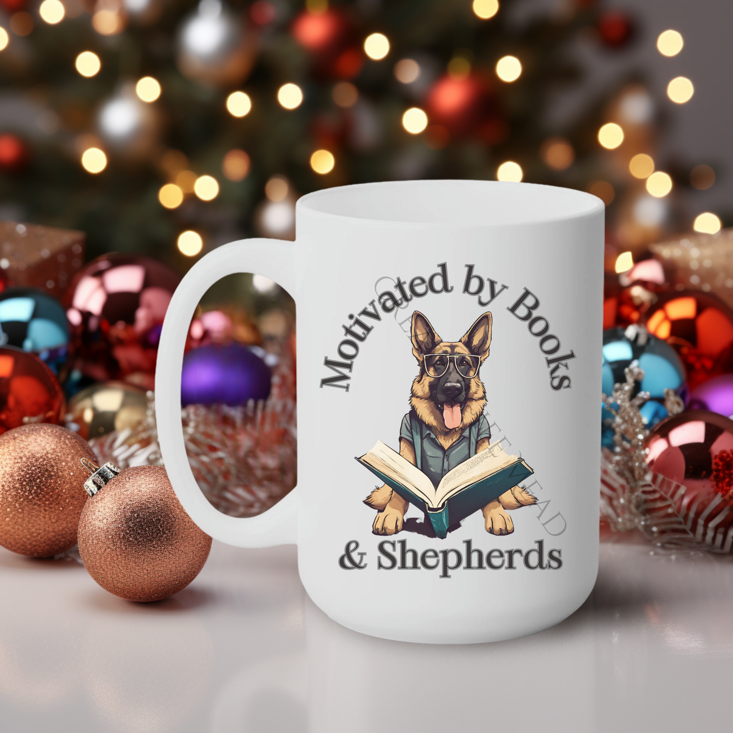 Motivated by Books & Shepherds 15oz Mug