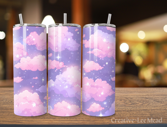 Pastel Clouds, Moon & Stars Celestial 20oz Tumbler