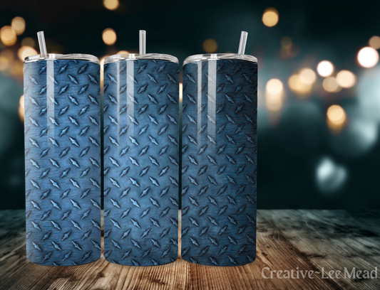 Blue Steel Faux Textured 20oz Tumbler